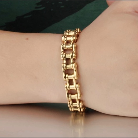 STAINLESS STEEL Men Rock Punk Biker Bicycle Bracel - Picture 7 of 8